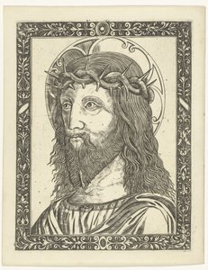 Kristi hoved med tornekrone i ramme af Giampietrino Birago (attributed to)