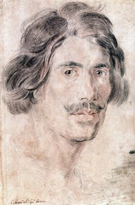 Selvportræt af Gian Lorenzo Bernini (Bernin) (1598 - 1680), italiensk billedhugger, maler og arkitekt. National Print and Drawings Department, Rom. af Gian Lorenzo Bernini