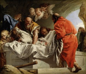 La Mise au tombeau - Kristi gravlæggelse - Tiepolo, Giandomenico (1727-1804) - 1772 - Olie på lærred - 124x144 - Museo del Prado, Madrid