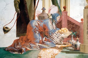 Detalje fra Tilbuddet af frugt til en måneguddom, fra det kinesiske værelse i Foresteria, 1757 af Giovanni Domenico Tiepolo