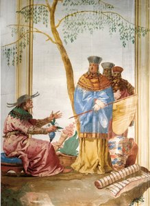 Detalje fra freskomaleri i det kinesiske værelse, i Foresteria, 1757