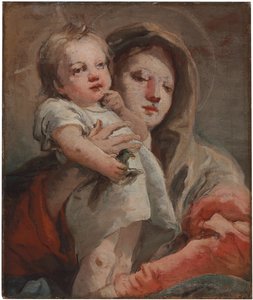 Madonnaen og barnet med en guldfinke af Giovanni Domenico Tiepolo