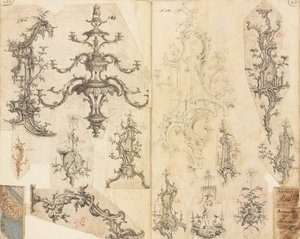 Scrapbog med arbejdsdesign, ca. 1760. af Gideon Saint