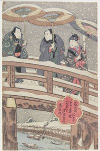 Snescene i Osaka syd for floden, 1825 (træblok i farver)