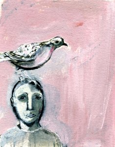 Home, 2017, (olie på papir) af Gigi Sudbury