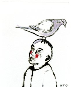 Homecoming II, 2017, (olie på papir) af Gigi Sudbury