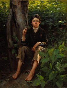 Hans første røg 1878 (olie på lærred)