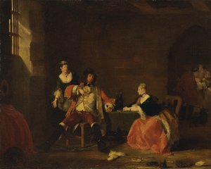 Kaptajn Macheath opflasket af Polly og Lucy i 
