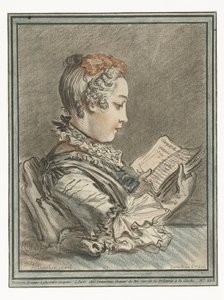 læsende kvinde Femme lisant Eloyse et Abilar af Gilles Demarteau