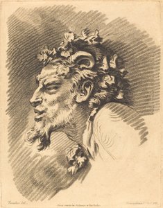 Hoved af en faun af Gilles Demarteau, the Elder after François Boucher