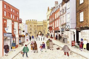 Windsor Castle, 1989 (akvarel på papir) af Gillian Lawson