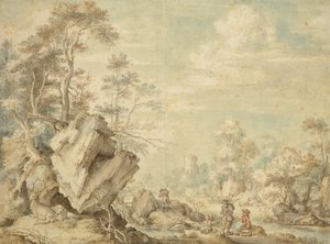 Landskab, 1623 (pen og wc på papir)
