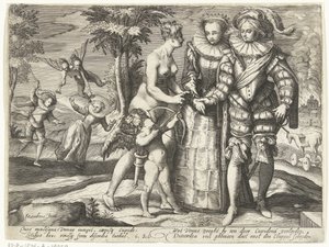 Venus, kærlighed i uenighed af Gillis van Breen (attributed to)