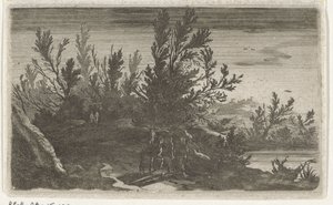 Landskab om natten Seks landskaber (serietitel) af Gillis van Scheyndel (I)