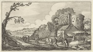 Landskab med rejsende Tolv landskaber med figurer (titel på objekt) af Gillis van Scheyndel (I)