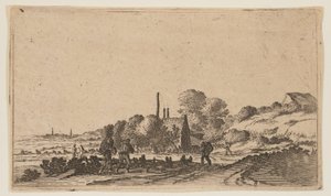 Figurer på en sti foran gårde i klitterne, fra Twelve Landscapes