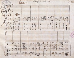 Håndskrevet partitur af Gioacchino Rossini (1792-1868)