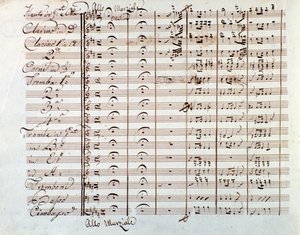 Side med partitur af The Thieving Magpie af Gioacchino Rossini