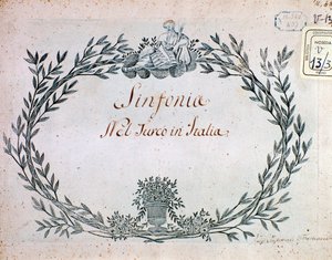 Side med partitur til symfonien i Tyrken i Italien af Gioacchino Rossini af Gioachino Rossini