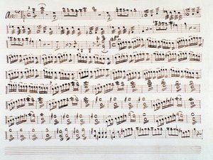 Side med violinmusik til en symfoni af Gioacchino Rossini