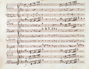 Nodeblad til den reducerede symfoni for Tancredis klaver, opera af Gioacchino Rossini
