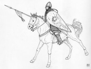 Middelalderen: Normandisk ridder fra det 11. århundrede. af Giorgio Albertini