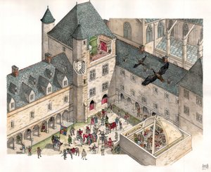 Middelalderen: Luftfoto af Palais des Dukes de Burgundy i Dijon (Cote d