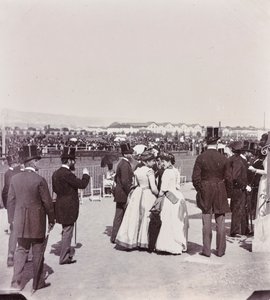 Seere på væddeløbsbanen i Cascine-parken: Giovanni Fabbroni, Marchese Eugenio Niccolini og hans kone, grevinde Guicciardini, L. Manara