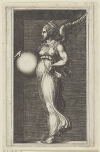 Allegorisk figur med en kugle af Giorgio Ghisi