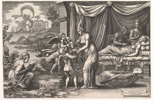 Allegori af fødsel, 1558. af Giorgio Ghisi