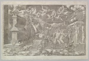 Ezekiels syn, 1554. af Giorgio Ghisi