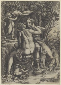 Venus og Adonis af Giorgio Ghisi