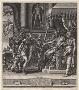 Calumny of Apelles af Giorgio Ghisi after Luca Penni