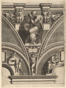 Den persiske sibylle af Giorgio Ghisi after Michelangelo