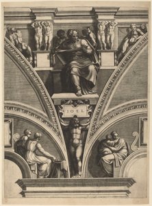 Profeten Joel af Giorgio Ghisi after Michelangelo