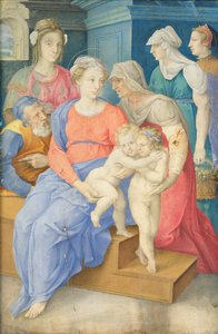 Den hellige familie med den hellige Elisabeth, Johannes Døberen og tre adelsmænd, ca. 1557