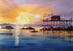 Golden Hour-fiskebroen af Giorgio Gosti