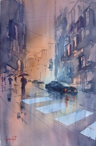 Refleksioner i en regnfuld by af Giorgio Gosti