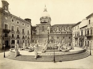 Pretoria springvand, Palermo, Italien, fotografi af Giorgio Sommer af Giorgio Sommer