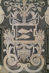 Allegoriske figurer og stjernetegn, af Giorgio Vasari, Tommaso Battista del Verrocchio og Alessandro Forzori, Palazzo dei Cavalieri eller Palazzo della Carovana, Piazza dei Cavalieri, Pisa, Toscana, Italien af Giorgio Vasari