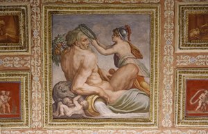 Ceres ammende Triptolemus, detalje af Altoviti loftet, 1553 fresco af Giorgio Vasari