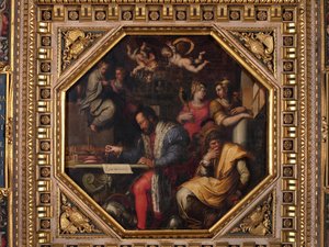 Cosimo studerer optagelsen af Siena af Giorgio Vasari