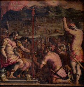 Grundlæggelsen af Florentia, en romersk bosættelse, 1563-1565 af Giorgio Vasari