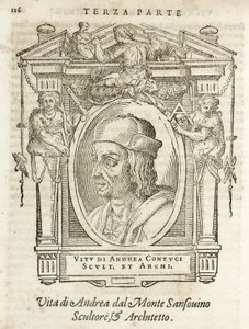Milano, Braidense-biblioteket, Vite de piv excellent, Giorgio Vasari 1568, Andrea Contucci af Giorgio Vasari
