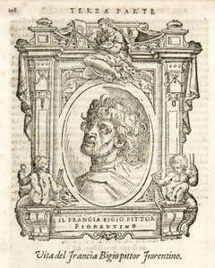 Milano, Braidense-biblioteket, Vite de piv excellent, Giorgio Vasari 1568, Francesco di Cristofano kaldet Il Franciabigio af Giorgio Vasari