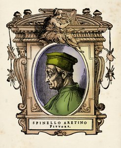 Portræt af Spinello Aretino (ne Spinello di Luca Spinelli) (1350-1410) Gravering fra "" Lives "" af Giorgio Vasari (1511-1574) 1568