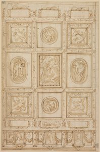 Studie til en loftsdekoration med Rebecca og Eliezer ved brønden (recto); Studie til en loftsdekoration (verso) af Giorgio Vasari