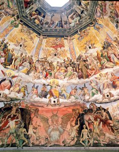Den sidste dom, detalje fra kuplen på Duomo, 1572-79 af Giorgio Vasari
