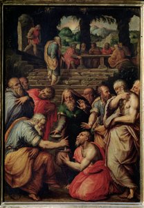 Profeten Elisha - olie på panel, ca. 1566 af Giorgio Vasari
