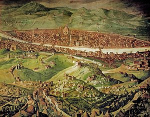Udsigt over Firenze (freskomaleri) af Giorgio Vasari